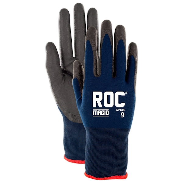 Magid Coated Gloves, 4 Abrasion Level, Blue, 10 12 PK GP14810 - main